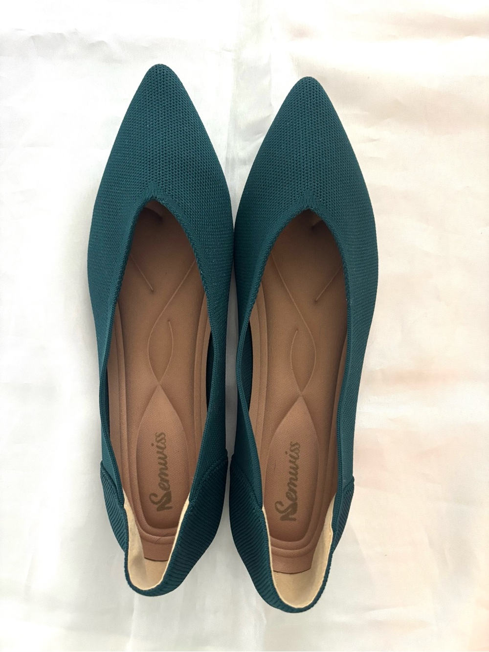 NWOT Semwiss Teal Pointed Toe Ballet Flats SZ 8.5 - Picture 11 of 14